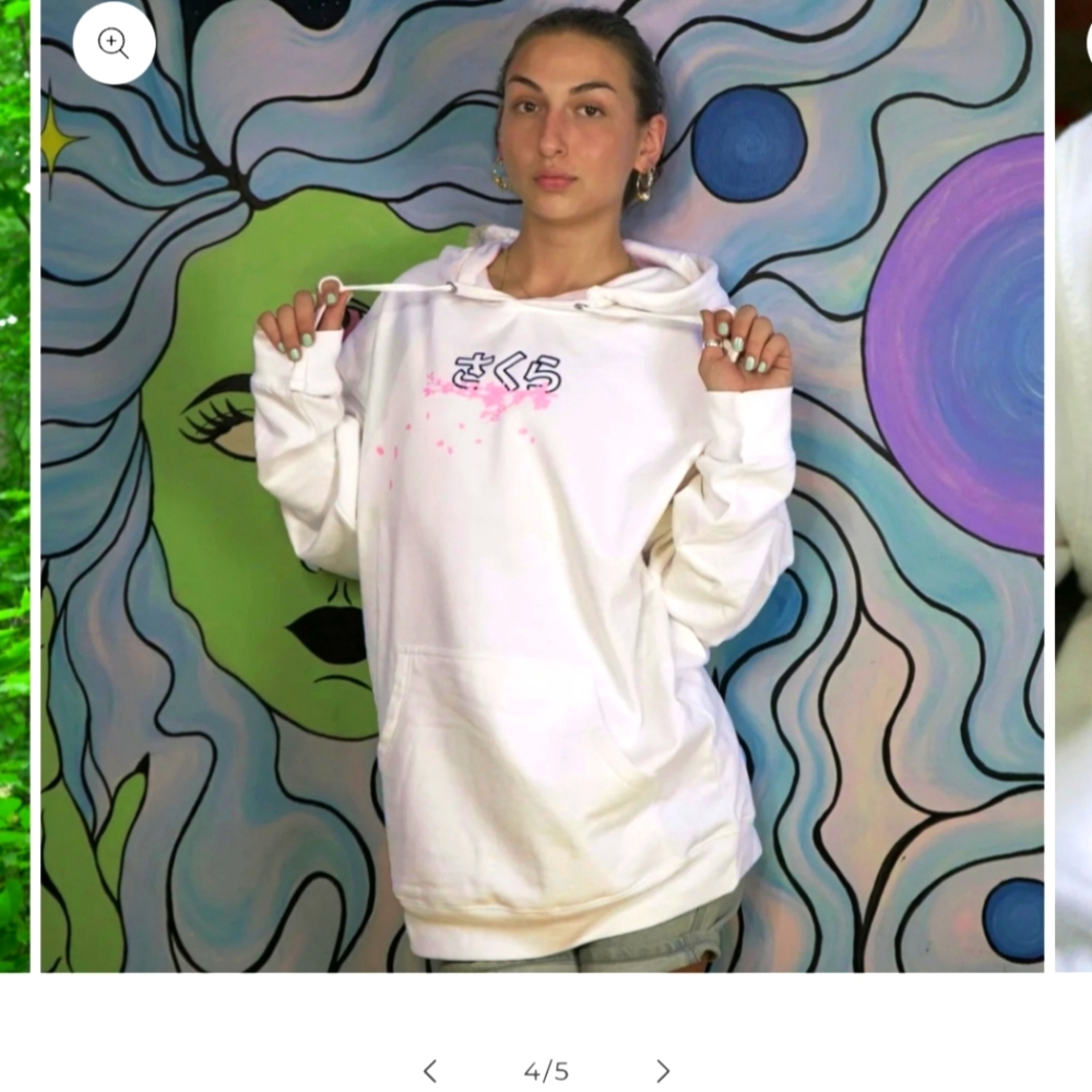 Brand New Unopened UWU Market Unisex Fit Medium Sakura Flowers Hoodie